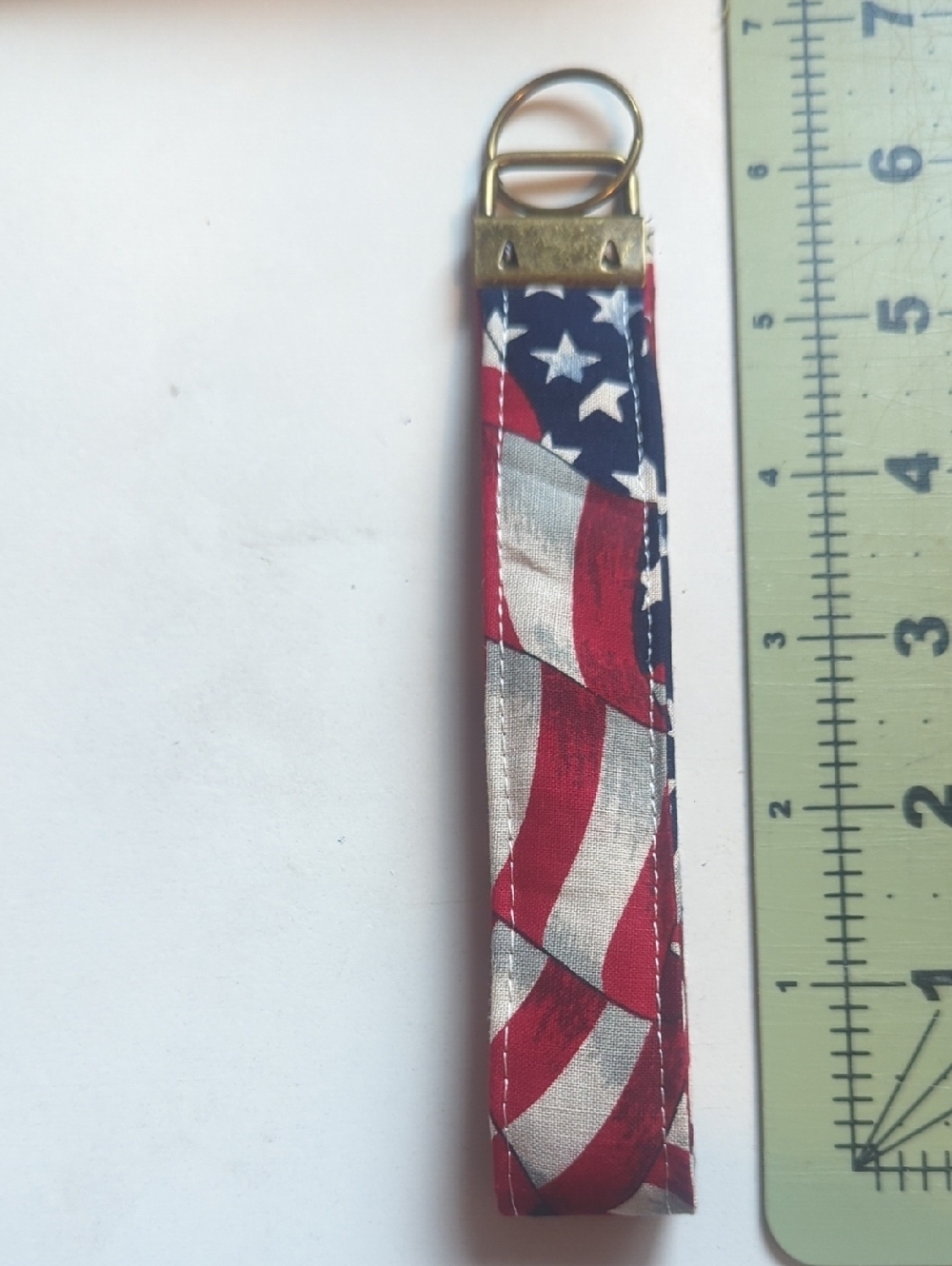 Patriotic Red White Blue Key Wristlet